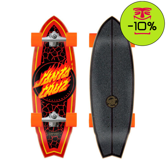 Santa Cruz Flame Dot Shark Surfskate 31'52" x 9'85"